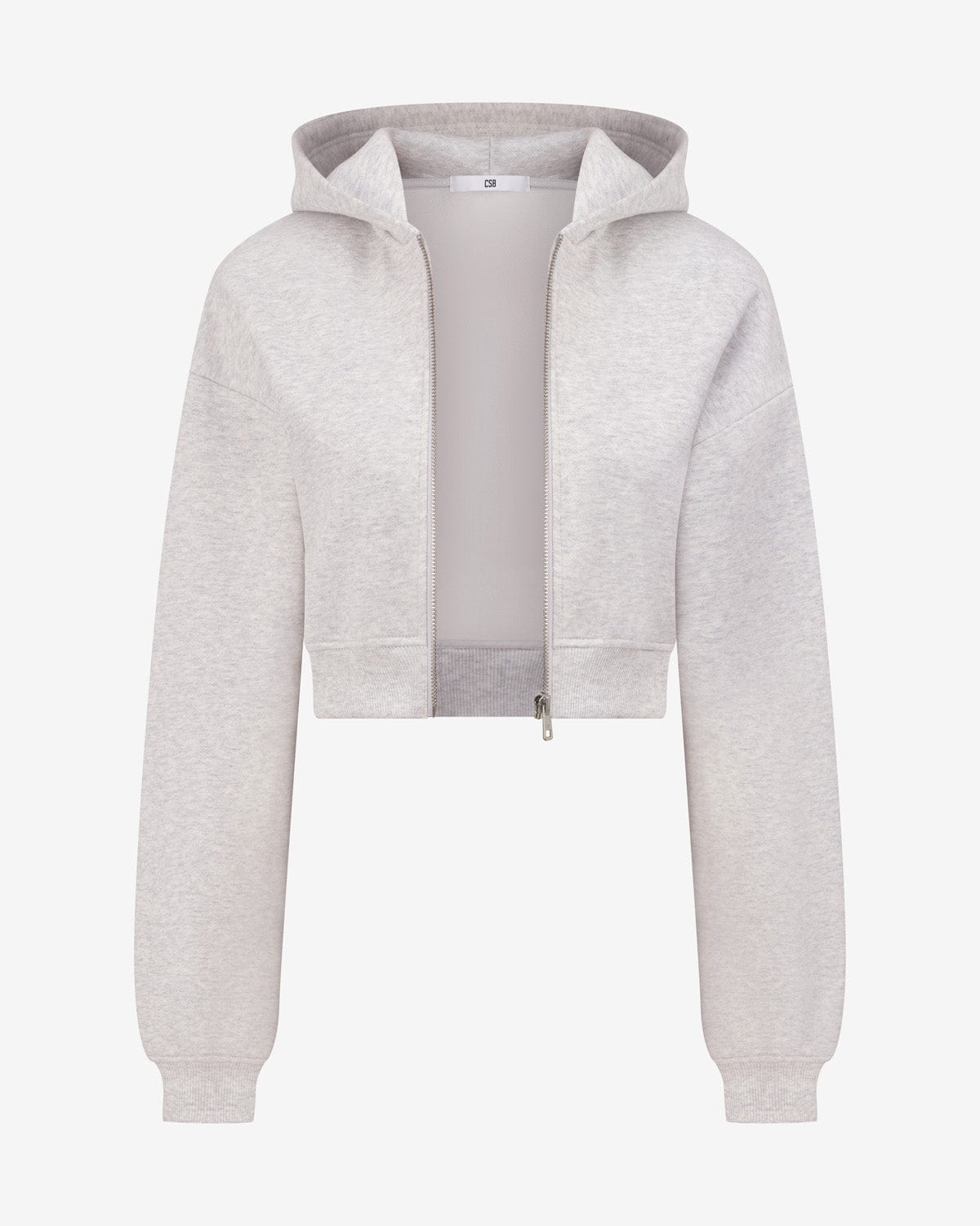 Cropped Zip Hoodie | Snow Marle