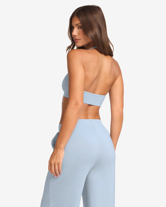 Halter Neck Crop | Dusty Blue