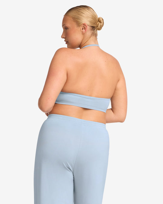 Halter Neck Crop | Dusty Blue