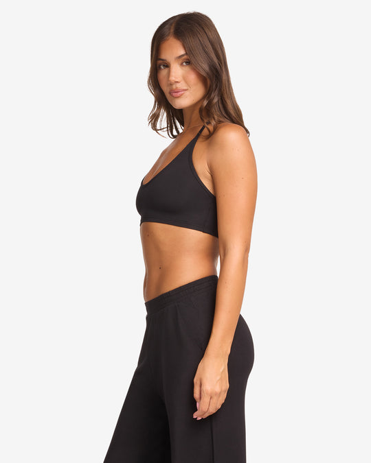 Halter Neck Crop | Black