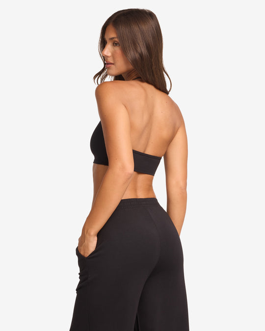 Halter Neck Crop | Black