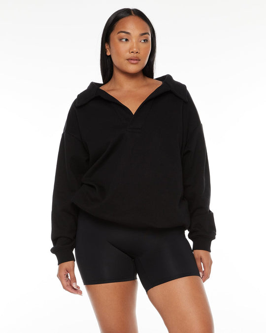 Oversized Collar Sweatshirt | Black