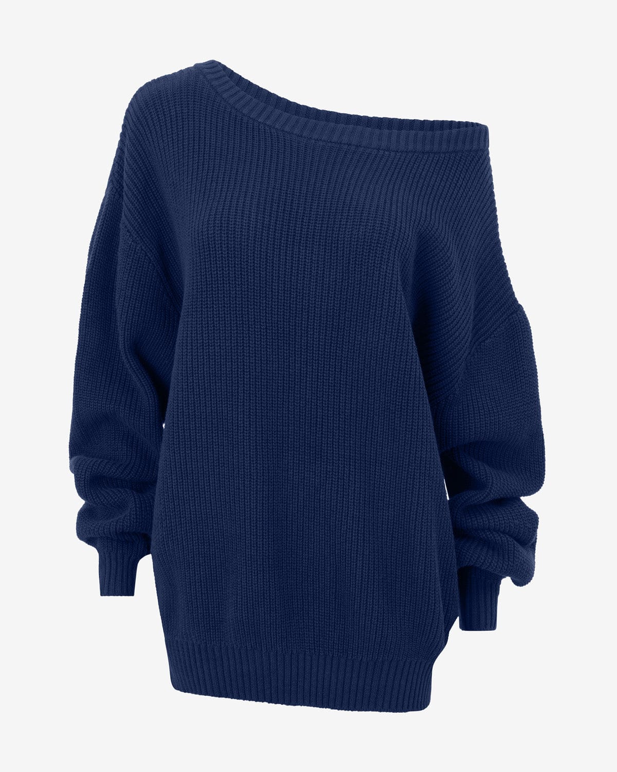 Off Shoulder Knit Sweater | Navy