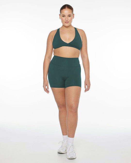 Serenity Scrunch Shorts 4" | Forest Green