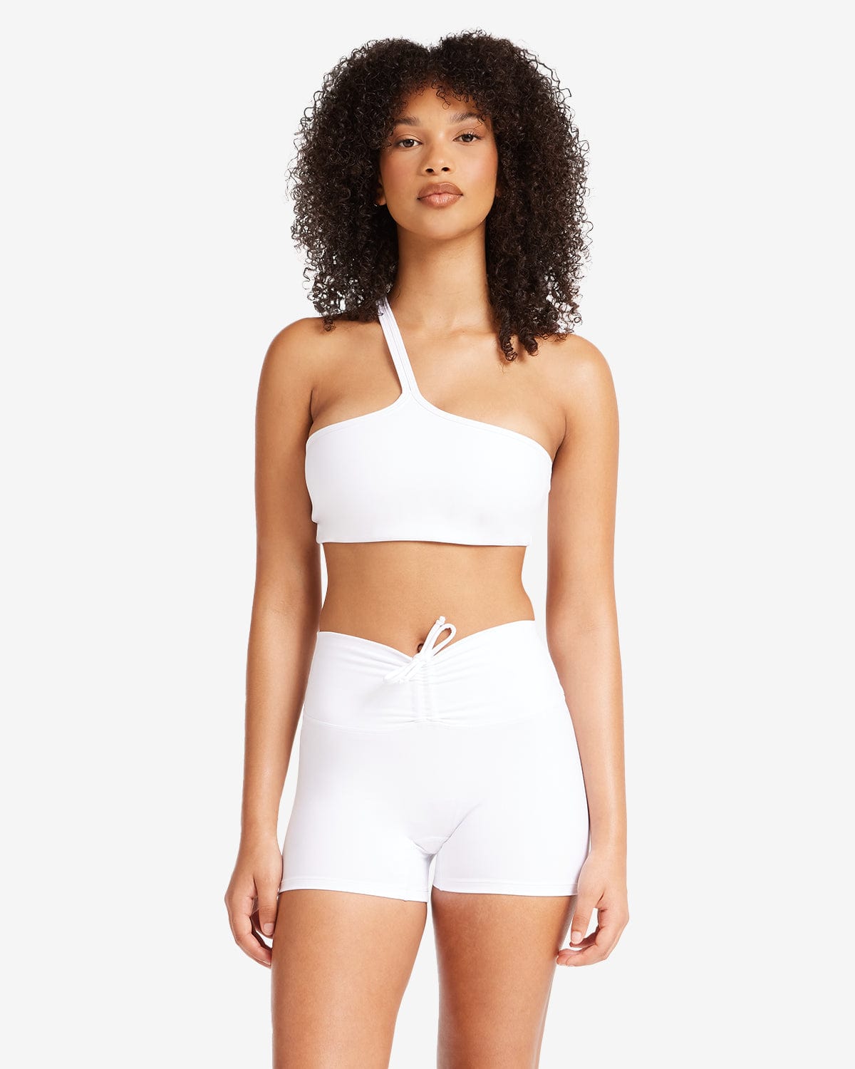 IM Serenity Strappy One Shoulder Crop | White