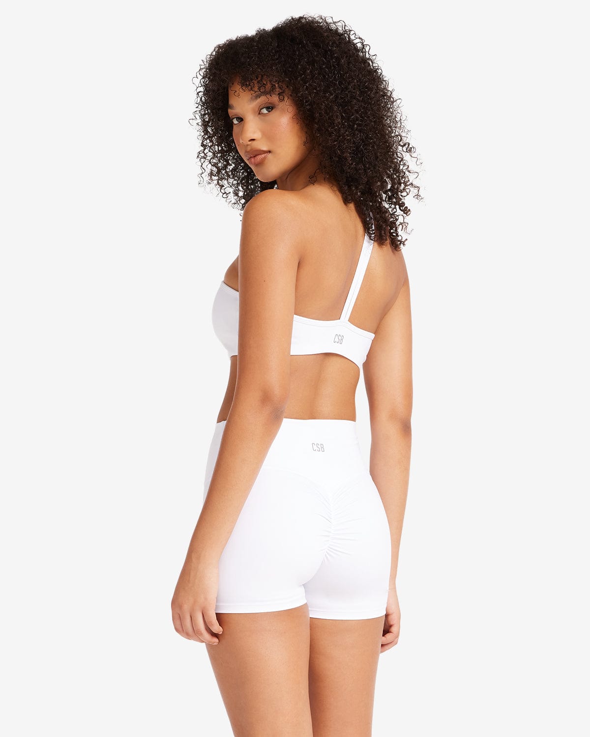 IM Serenity Strappy One Shoulder Crop | White