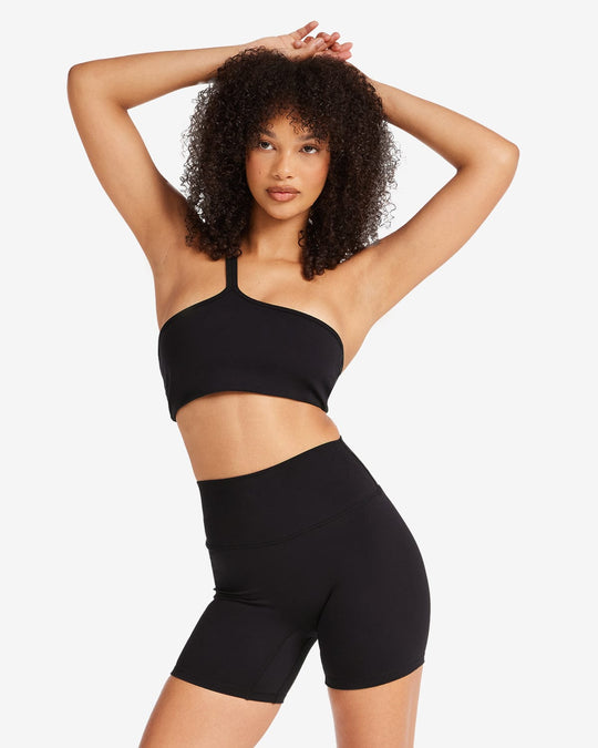 IM Serenity Strappy One Shoulder Crop | Black