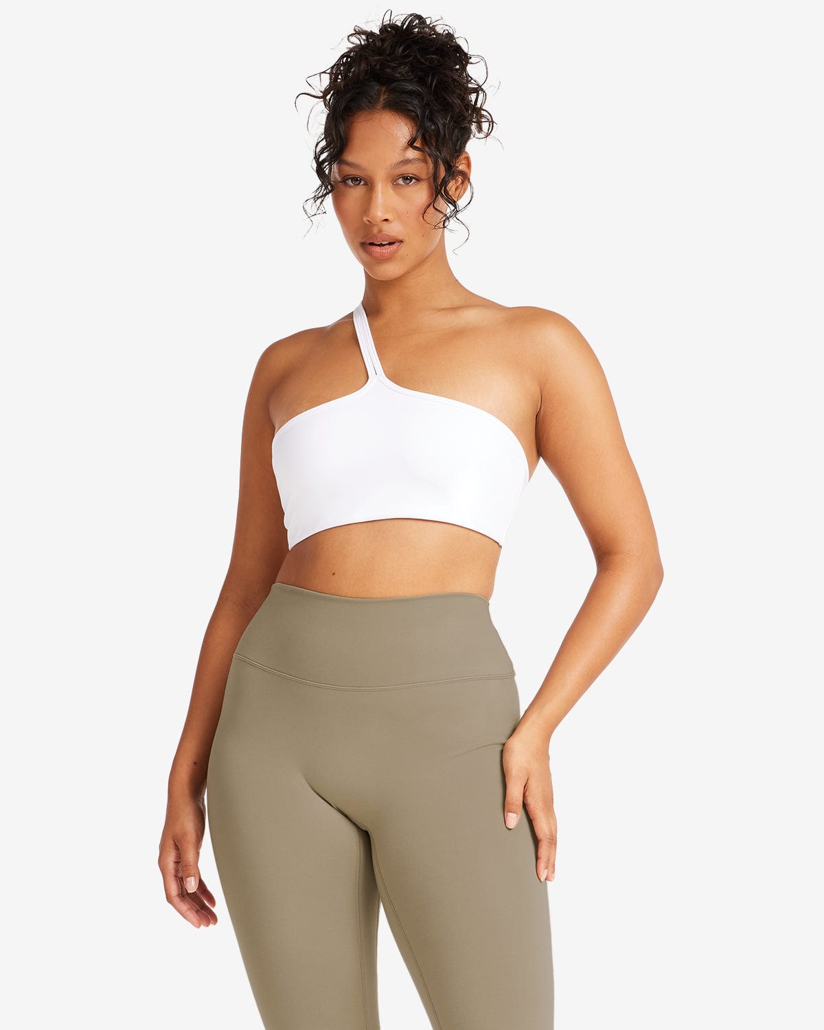 IM Serenity Strappy One Shoulder Crop | White