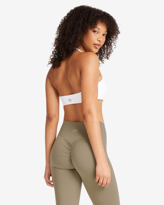 IM Serenity Contour Halter Crop | White