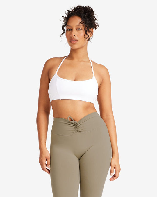 IM Serenity Contour Halter Crop | White