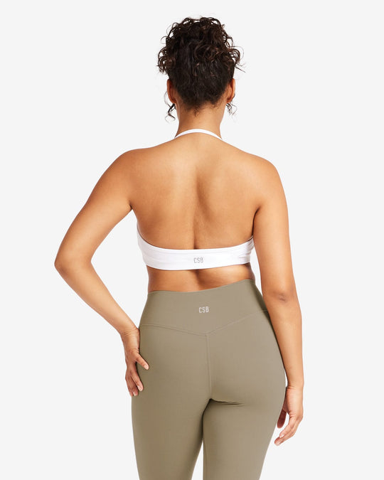 IM Serenity Contour Halter Crop | White