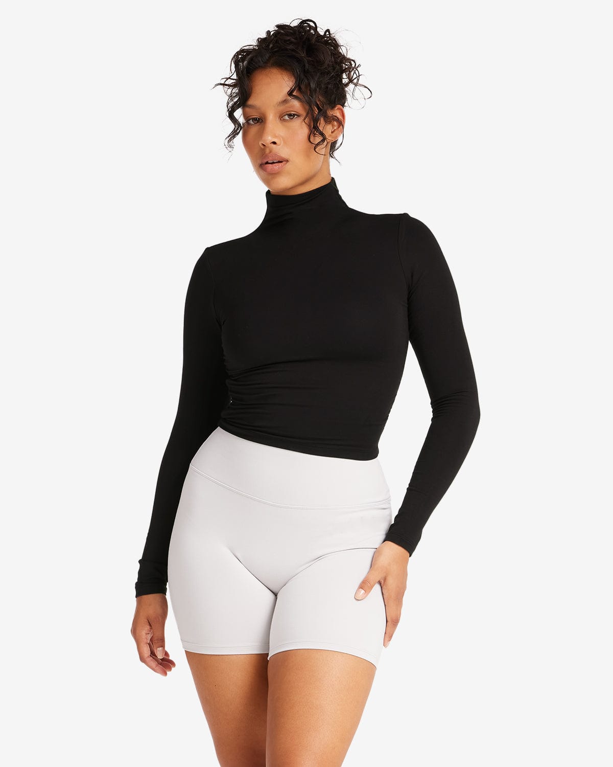Long Sleeve Turtle Neck Top | Black