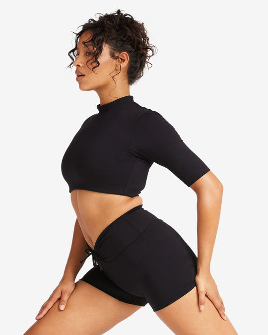 IM Serenity Cropped Biker Top | Black