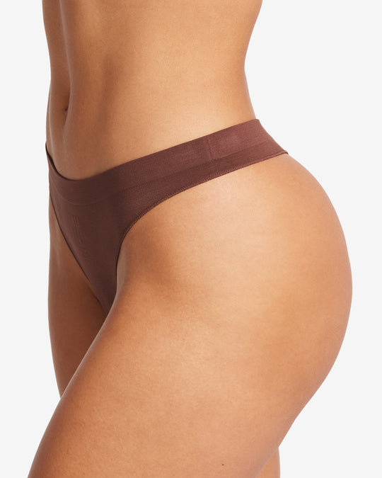 Seamless Bamboo Thong | Chocolate