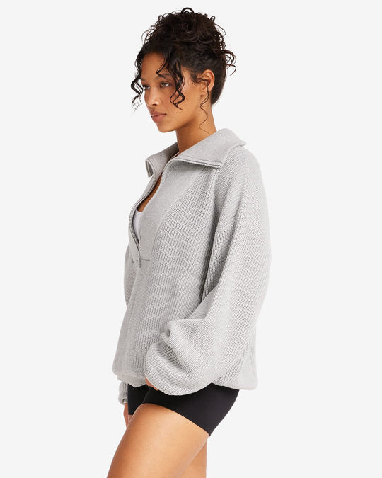 IM Oversized Knit Sweater | Grey Marl