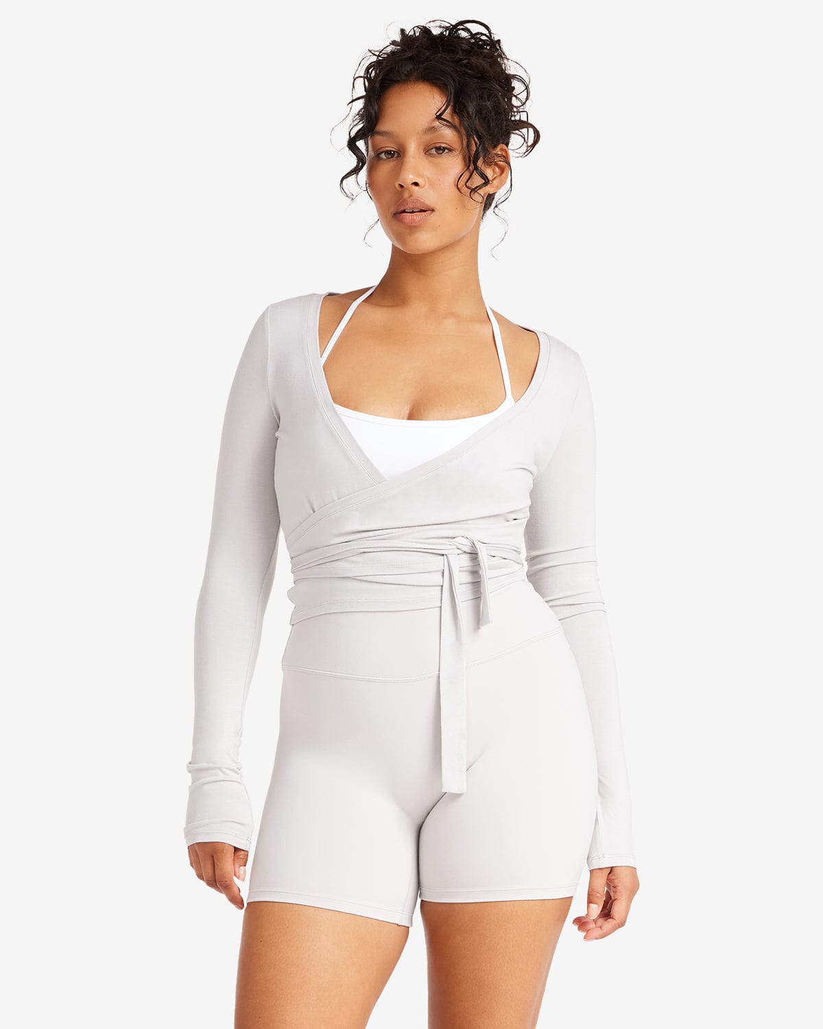 IM Ballet Wrap Top | Light Grey