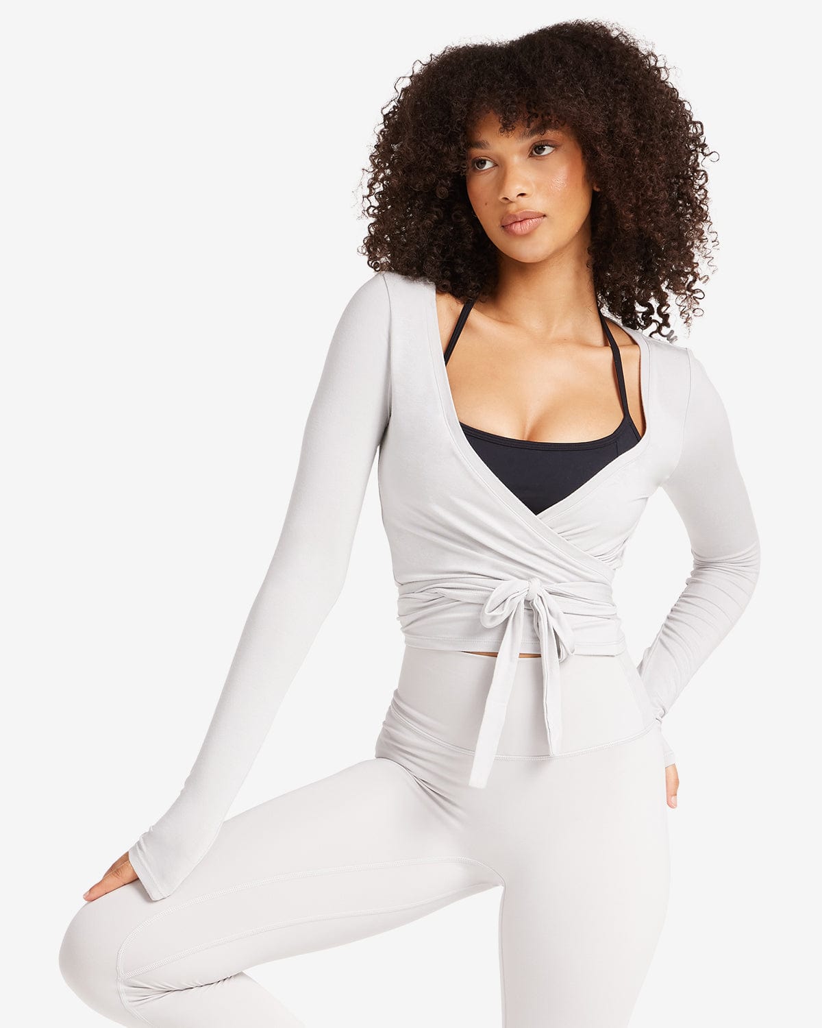 IM Ballet Wrap Top | Light Grey