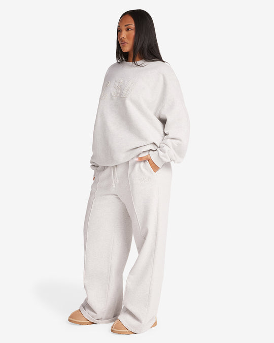 CSB Wide Leg Sweatpant | Snow Marl