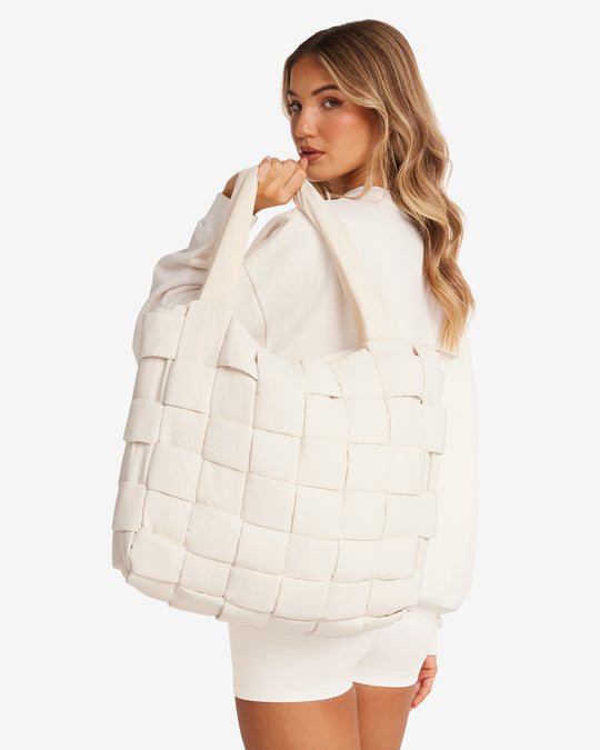 Puffer Tote Bag | Vanilla