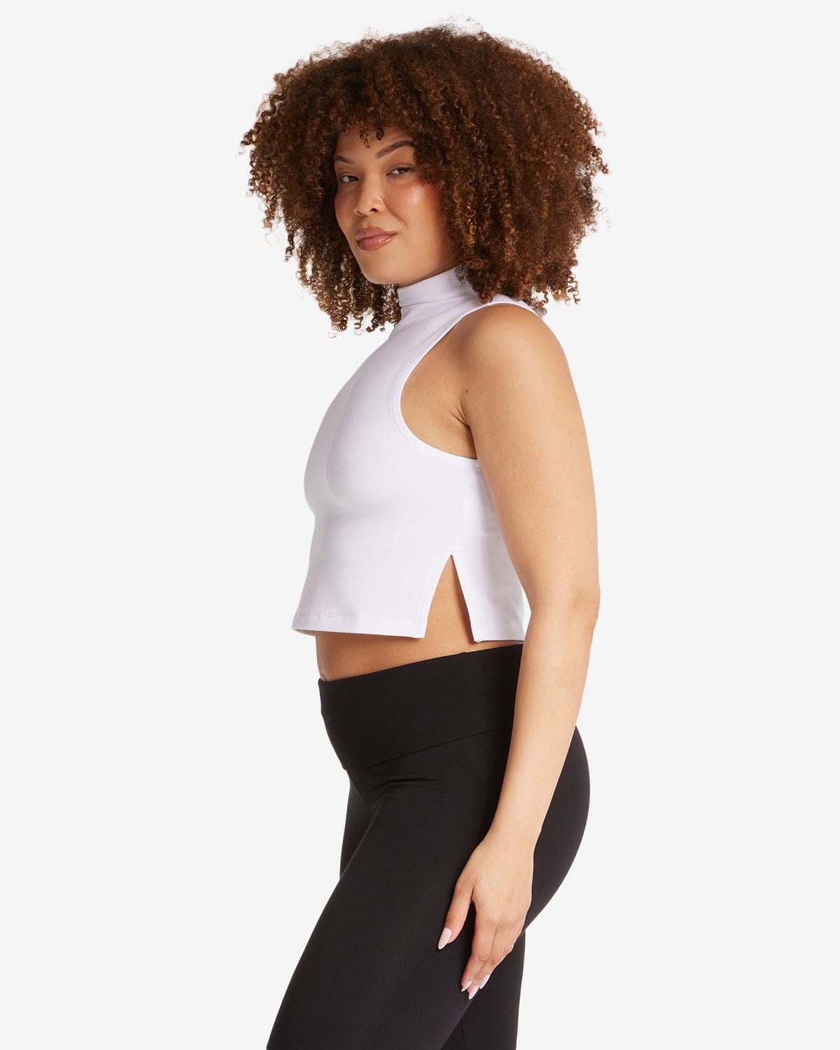 Turtle Neck Tank | White