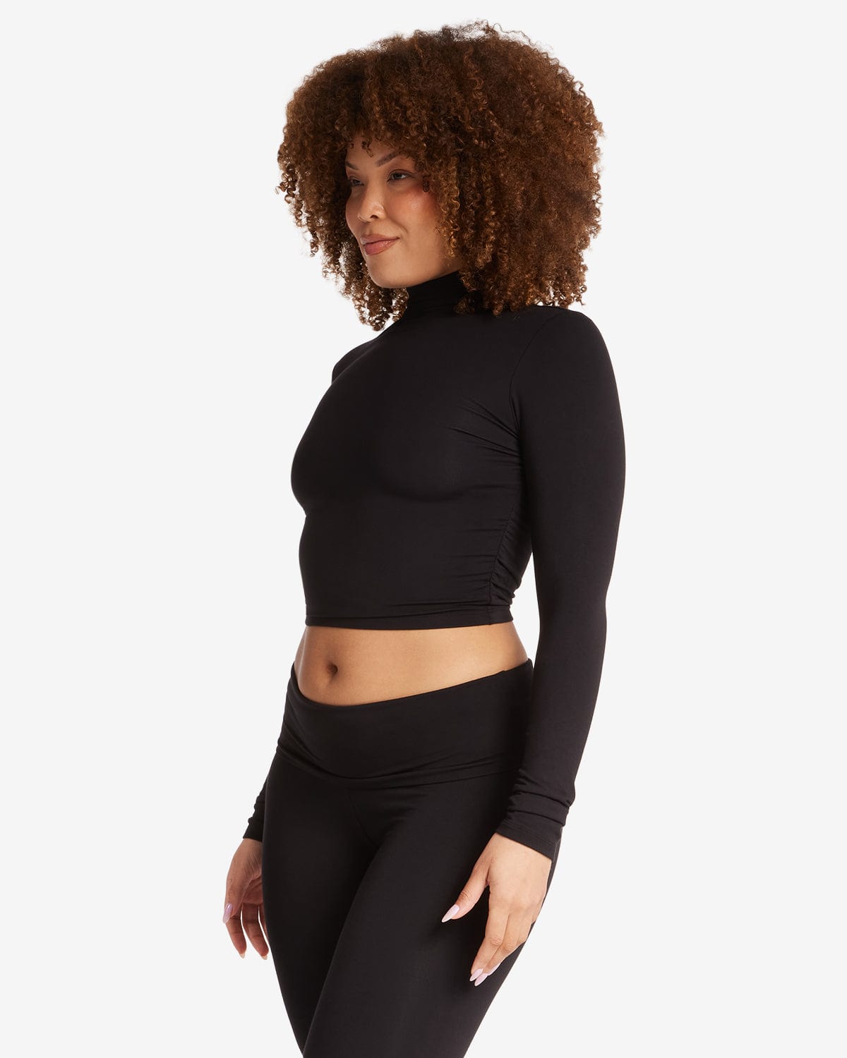 Long Sleeve Turtle Neck Top | Black