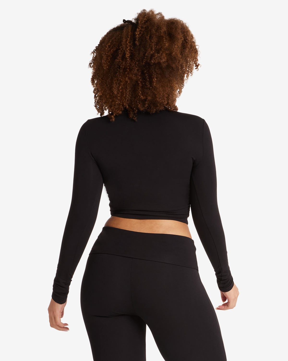 Long Sleeve Turtle Neck Top | Black