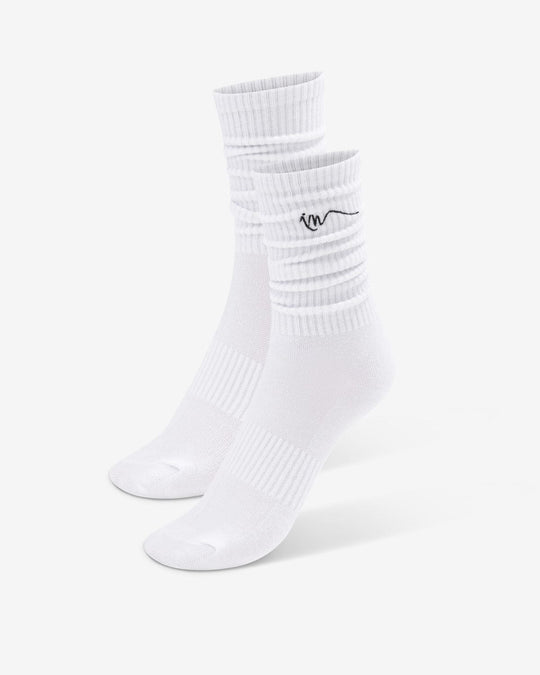 Slouchy Crew Socks | White