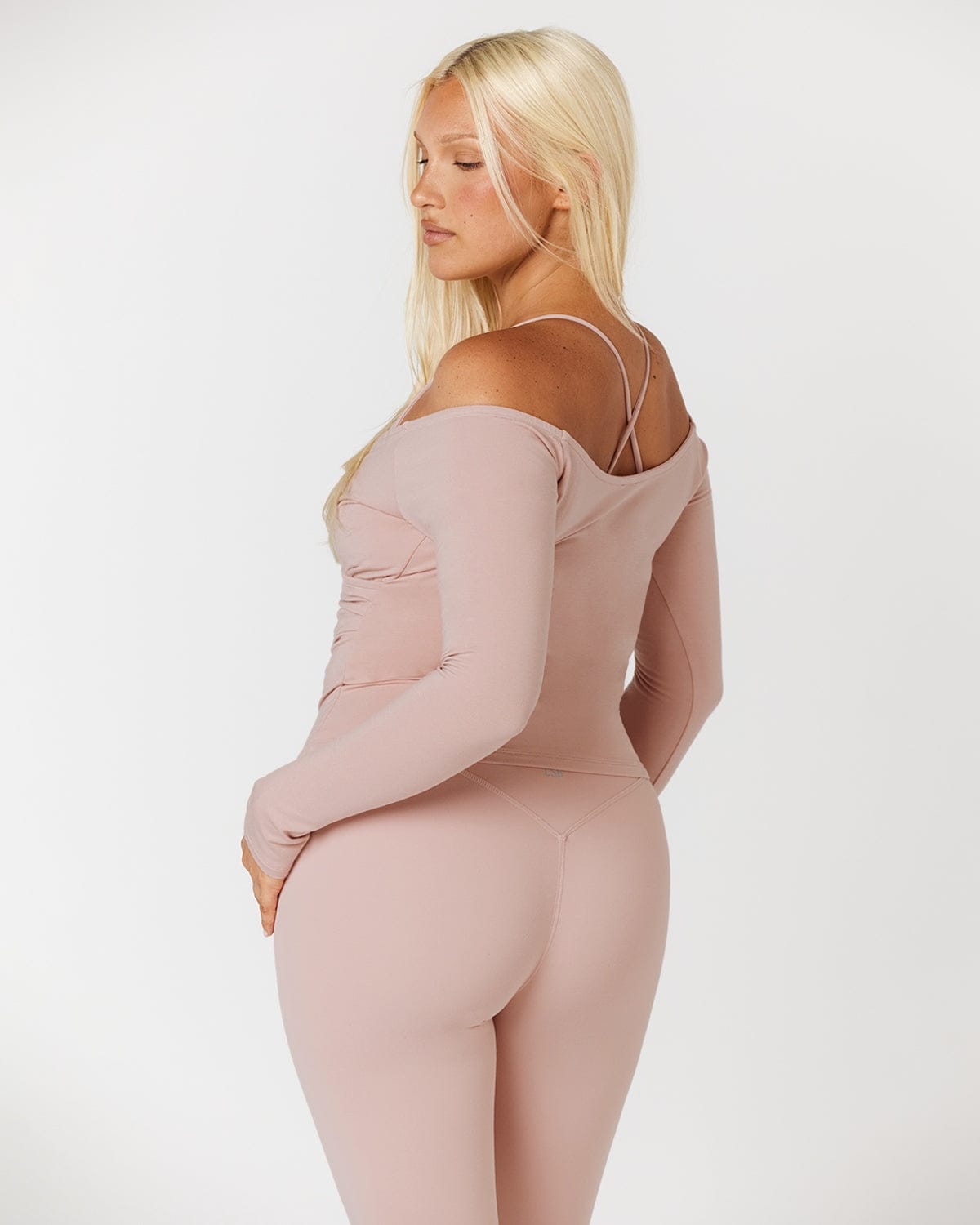 Off Shoulder Wrap Top | Dusty Pink