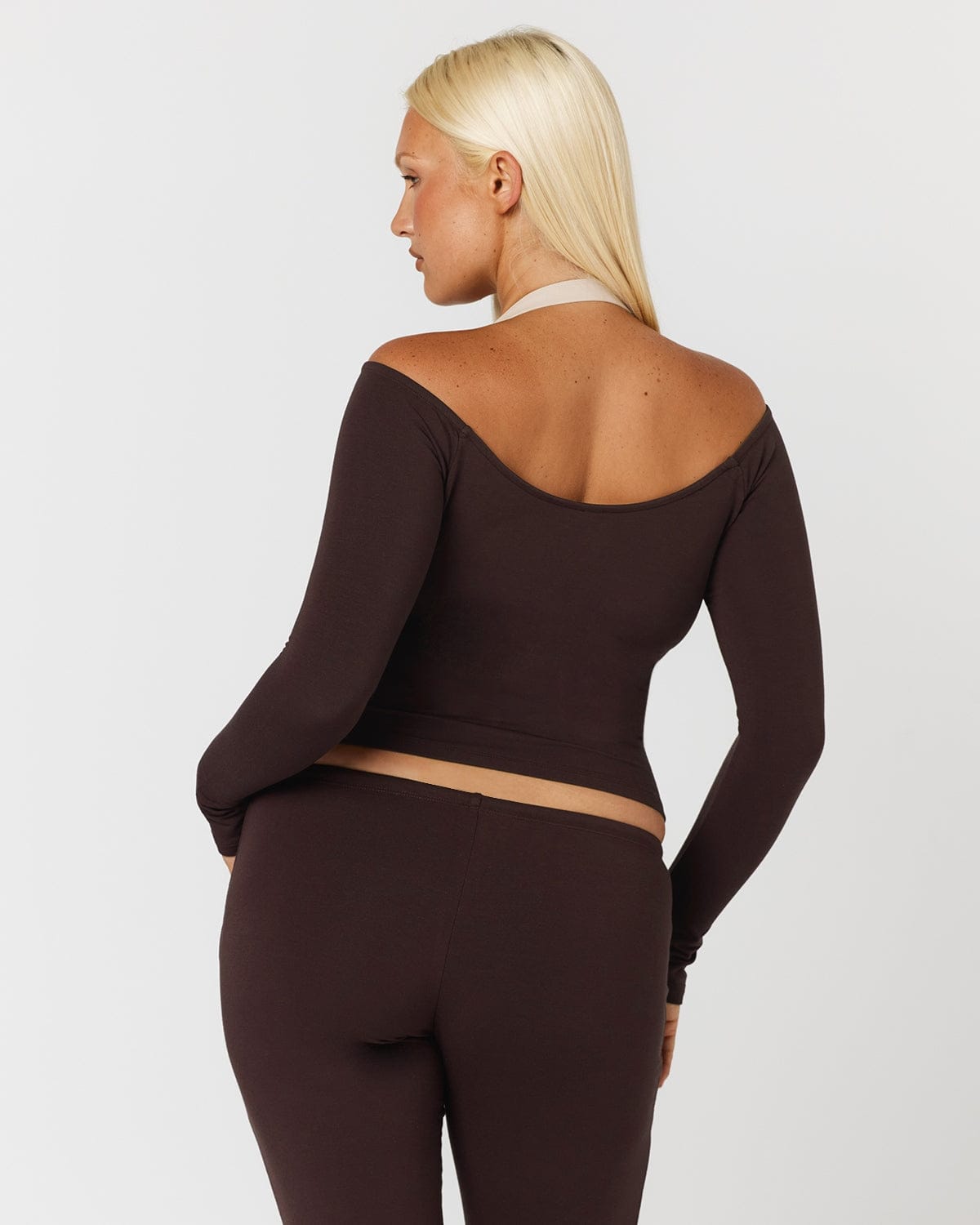 Off Shoulder Wrap Top | Espresso