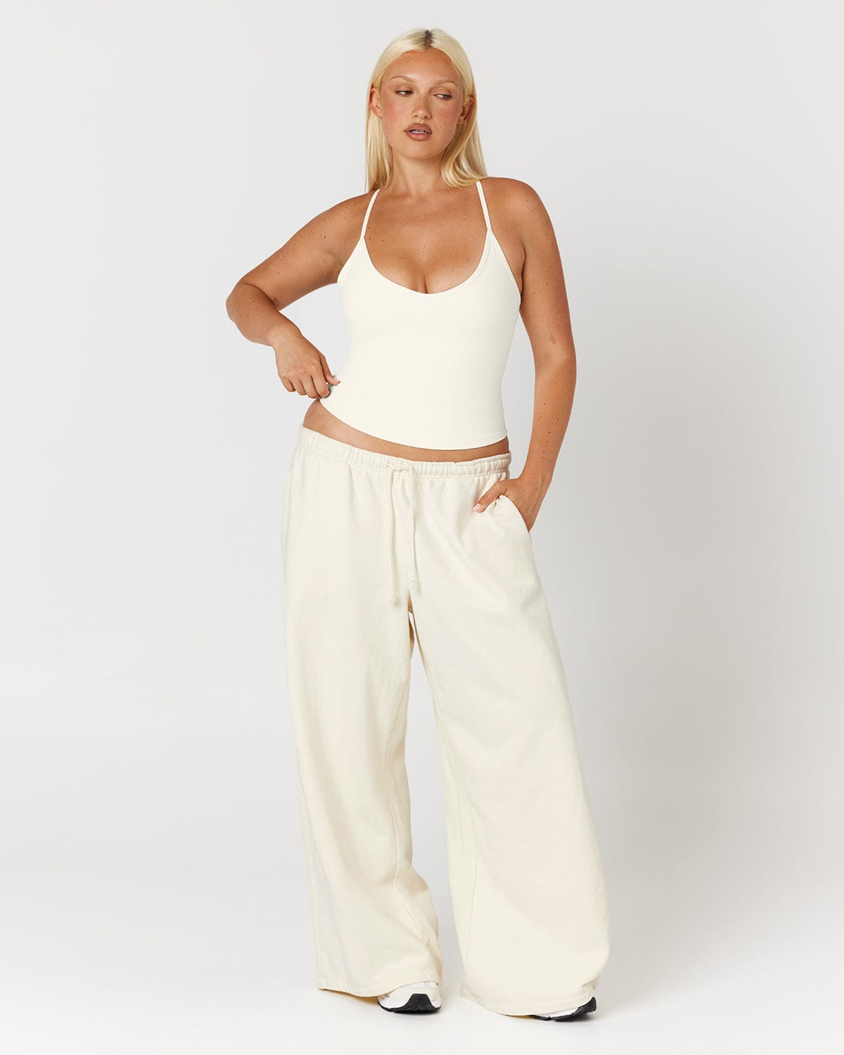 Wide Leg Sweatpants | Milk
