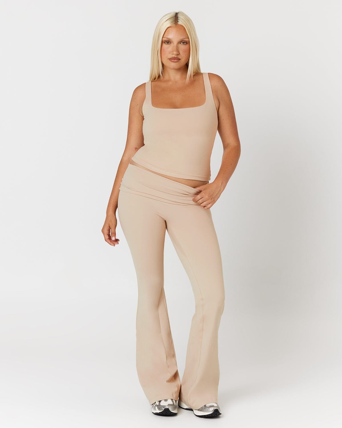Form Invisible Scrunch Flare Fold Over Leggings | Fawn