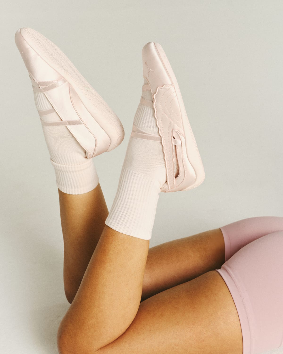 2PK Pilates Grip Socks | Butter / Baby Pink