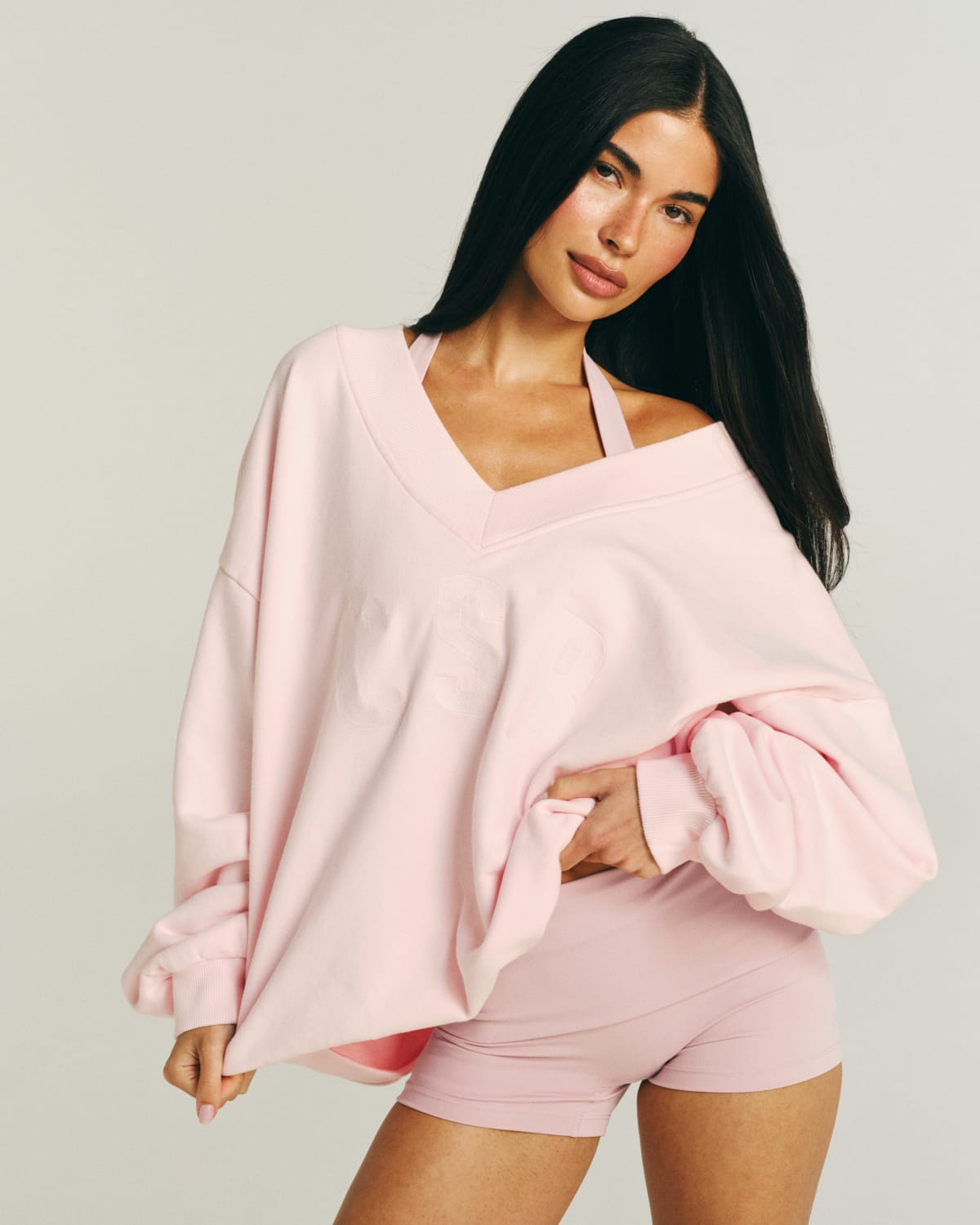 CSB V Neck Sweat | Baby Pink