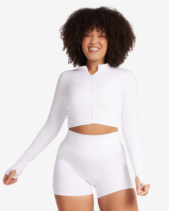 Serenity Sculpt Zip Jacket | White