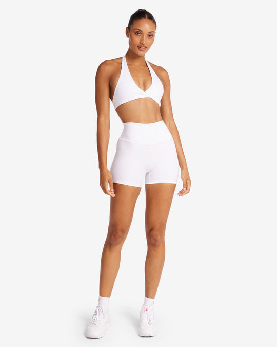 Serenity Scrunch Shorts 4" | White