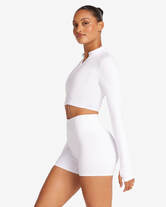 Serenity Sculpt Zip Jacket | White