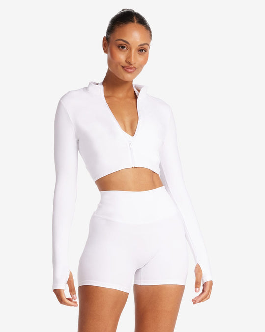 Serenity Sculpt Zip Jacket | White