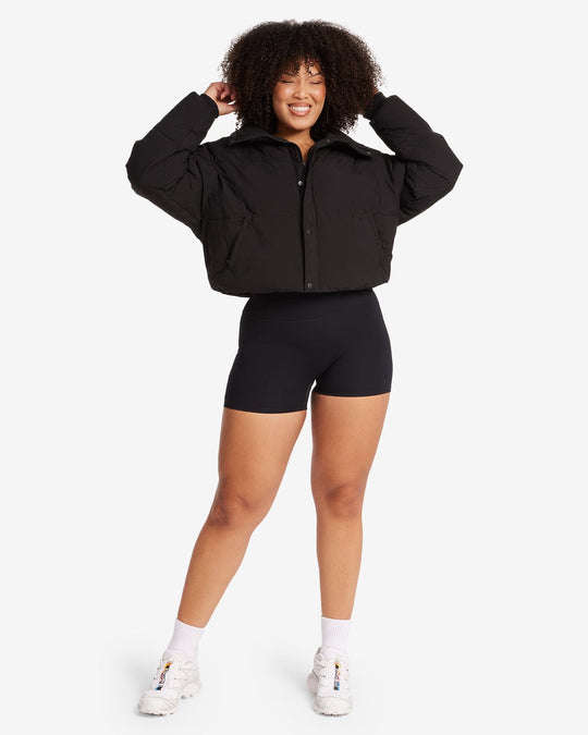 Cropped Puffer Jacket | Black