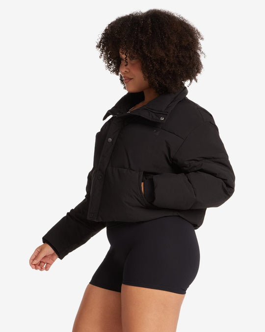 Cropped Puffer Jacket | Black