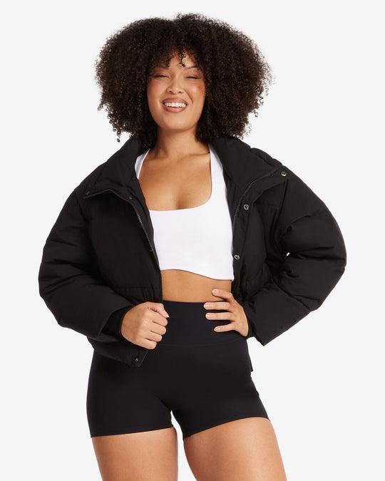 Cropped Puffer Jacket | Black