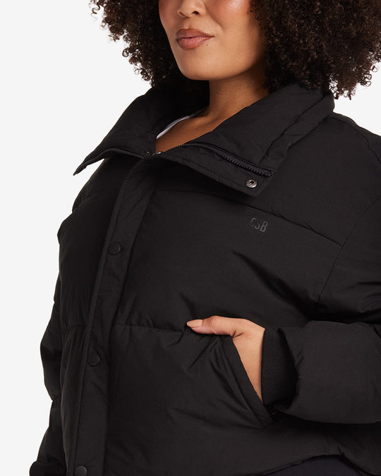 Cropped Puffer Jacket | Black