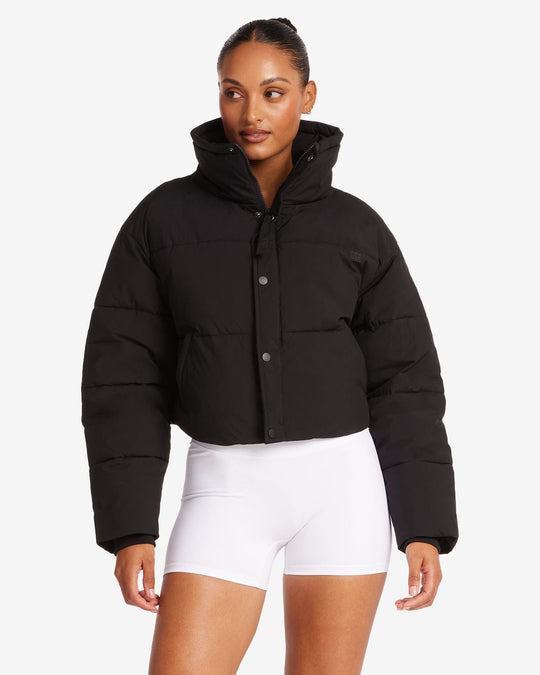 Cropped Puffer Jacket | Black