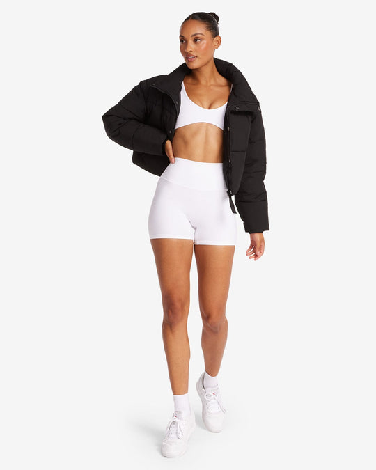 Cropped Puffer Jacket | Black