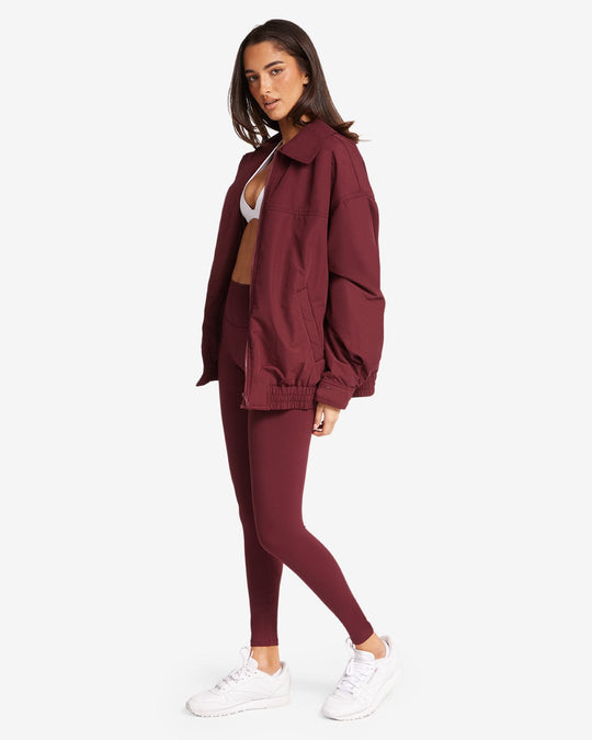 Oversized Bomber Jacket | Burgundy