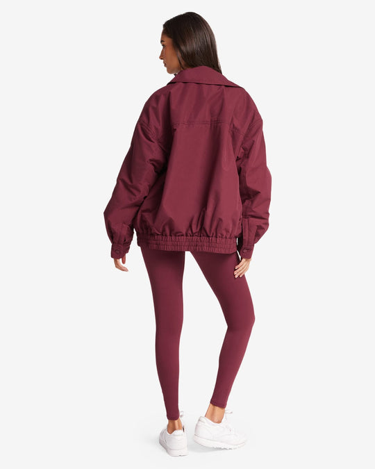 Oversized Bomber Jacket | Burgundy