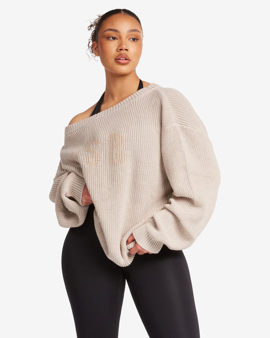 Off Shoulder Knit Sweater | Oak