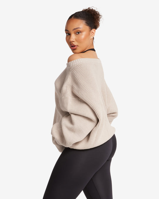 Off Shoulder Knit Sweater | Oak