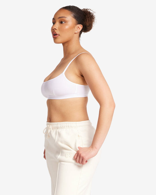 Scoop Neck Bralette | White