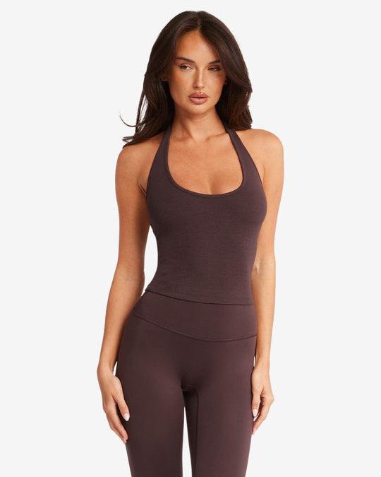 Rib Halter Tank | Espresso