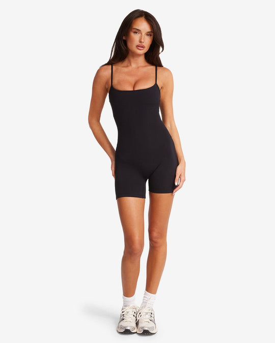 Form Staple Playsuit | Black